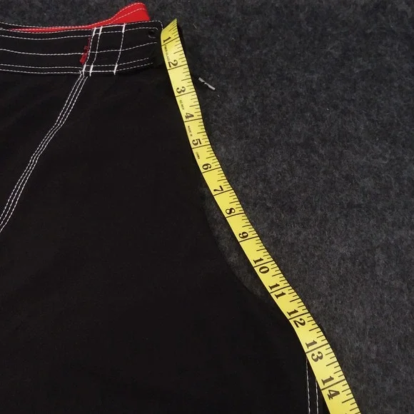 Quiksilver Board Shorts Swim Surf Red Black Accents‎ Men's Size 36 - Picture 4 of 10